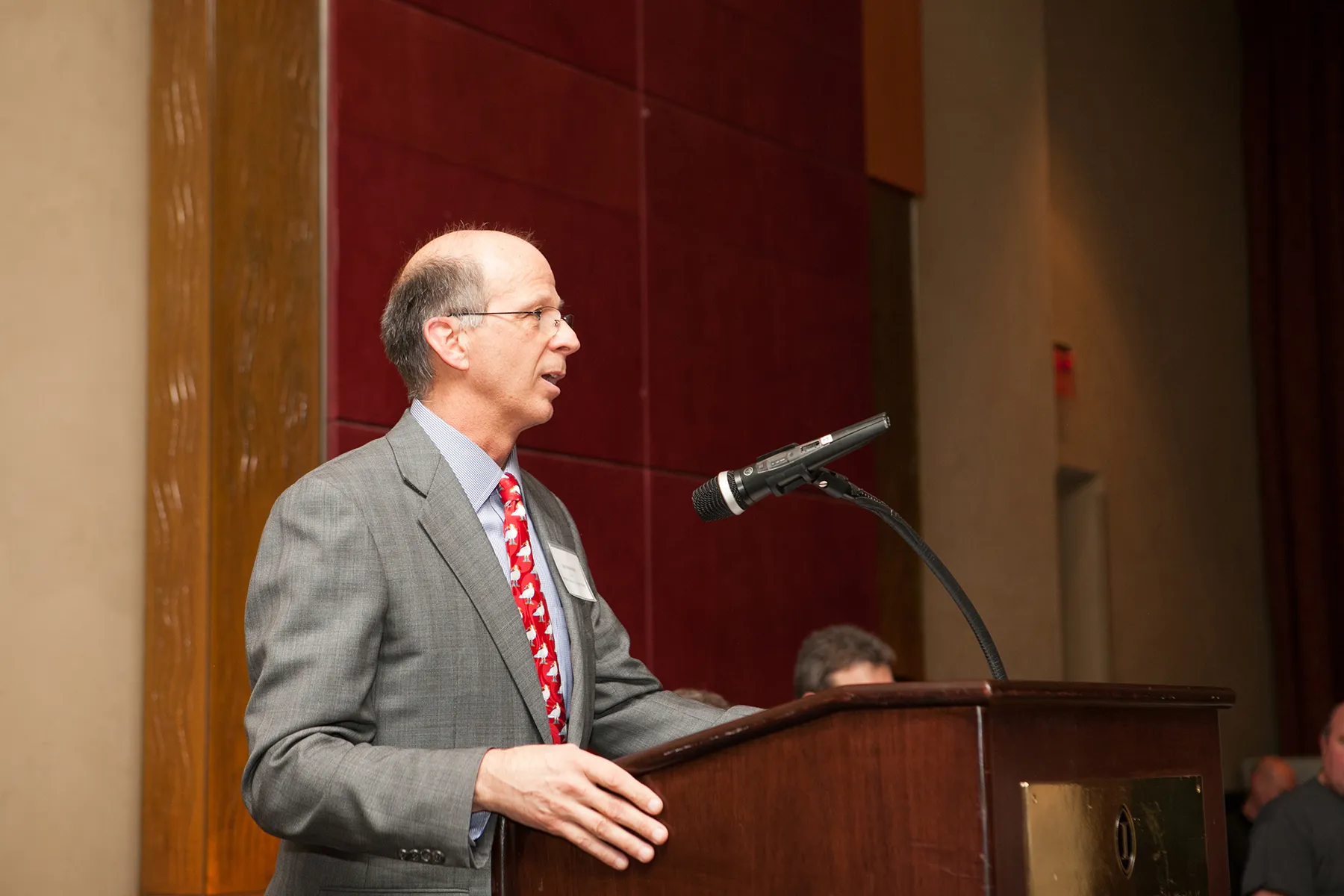 A guest speaker on stage